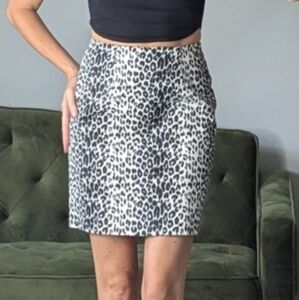 Gemilli Leopard Cheetah Animal Print Sheath Pencil Office Work Skirt Cotton S